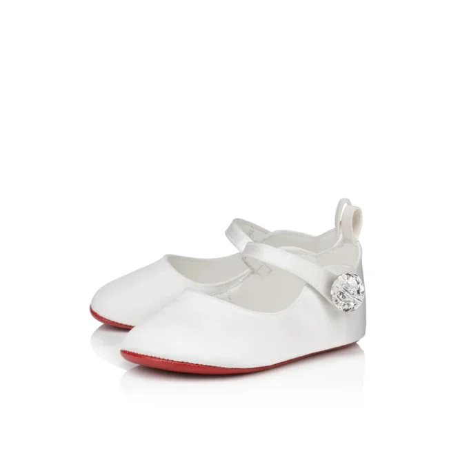 Baby Love Chick Strass – Babetler – Krep Saten ve Strass – Bianco – Bebek