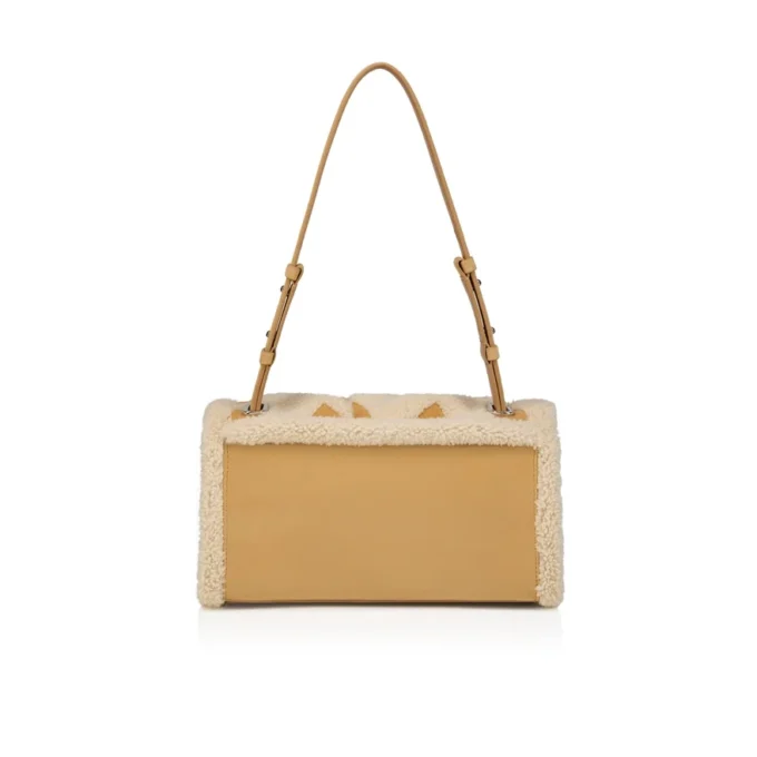 Baggy Small – Omuz Çantası – Elmas Şeklinde Dana Derisi ve Shearling – Bej