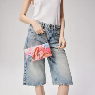 Bettina – Clutch – Şakayık Desenli Çin Kumaşı – Çok Renkli