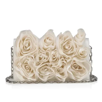 Bettina – Clutch – Krep Saten – Bianco