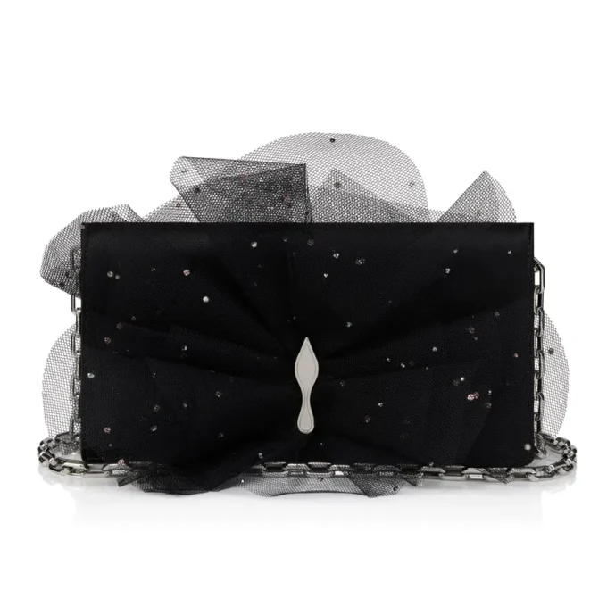 Bettina – Clutch – Krep Saten – Siyah