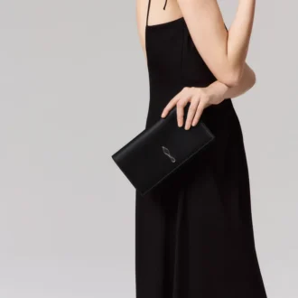 Bettina – Clutch – Krep Saten – Siyah