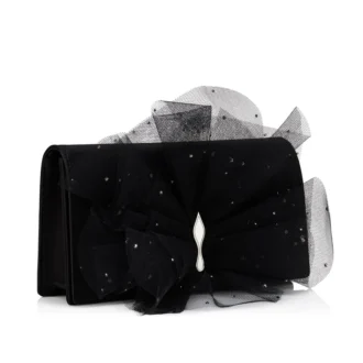 Bettina – Clutch – Krep Saten – Siyah
