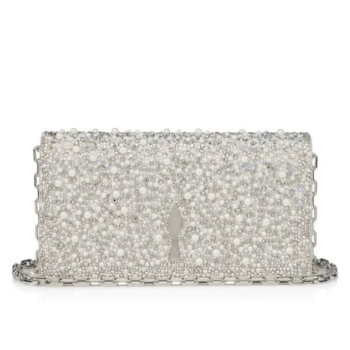 Bettina – Clutch – Süet, Strass ve İnciler – Gümüş Bettina – Clutch – Süet, Strass ve İnciler – Gümüş