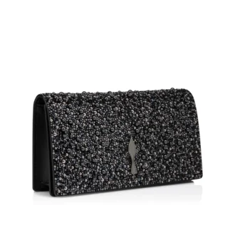 Bettina – Clutch – Veau Velours, Strass ve İnciler – Siyah
