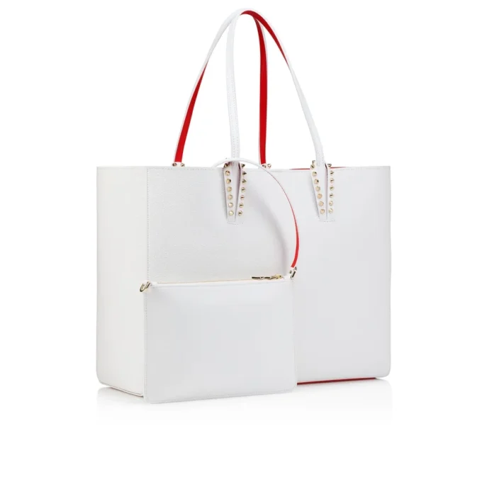 Cabata Large – Tote Çanta – Dana Derisi ve Çiviler – Bianco Cabata Large – Tote Çanta – Dana Derisi ve Çiviler – Bianco