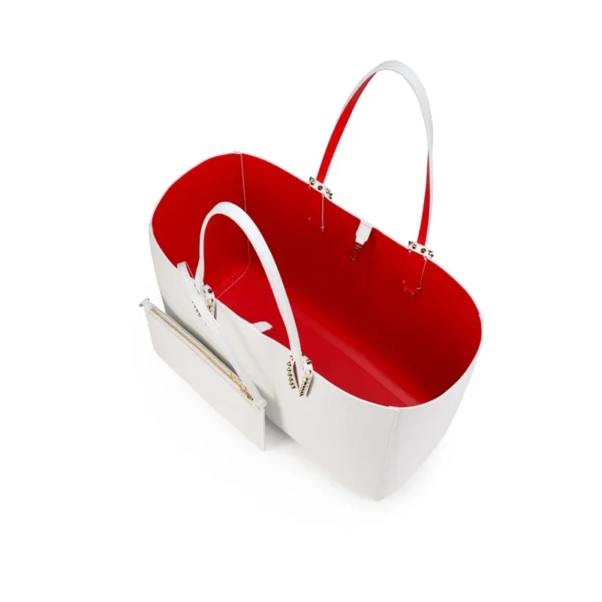 Cabata Large – Tote Çanta – Dana Derisi ve Çiviler – Bianco Cabata Large – Tote Çanta – Dana Derisi ve Çiviler – Bianco