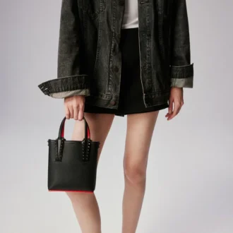 Cabata Mini – Tote Çanta – Dana Derisi ve Çiviler – Siyah Cabata Mini – Tote Çanta – Dana Derisi ve Çiviler – Siyah
