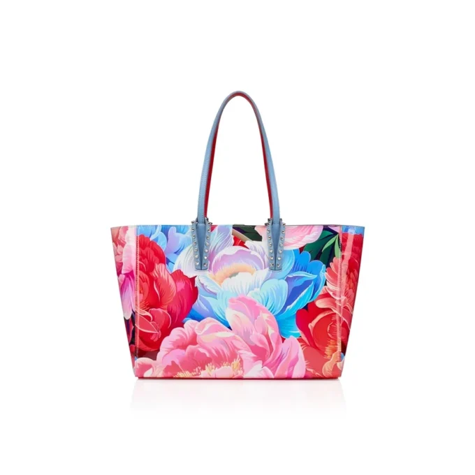 Cabata Small – Tote Çanta – Şakayık Desenli Patentli Dana Derisi – Çok Renkli
