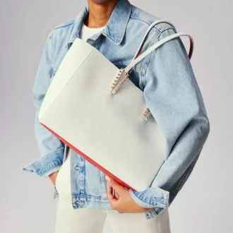 Cabata Small – Tote Çanta – Yumuşak Dana Derisi ve Çiviler – Bianco