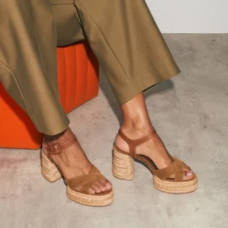 Calakala – 85 mm Espadril – Süet ve Dana Derisi – Rhea – Kadın