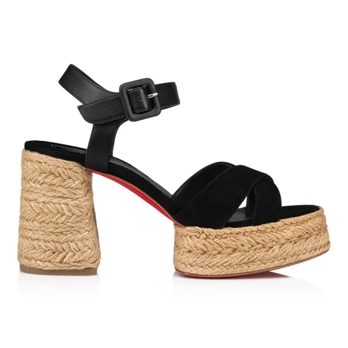 Calakala – 85 mm Espadril – Süet ve Dana Derisi – Siyah – Kadın Calakala – 85 mm Espadril – Süet ve Dana Derisi – Siyah – Kadın