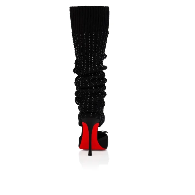 Cassia Annmac – 100 mm Topuklu Ayakkabı – Krep Saten ve File – Siyah – Kadın