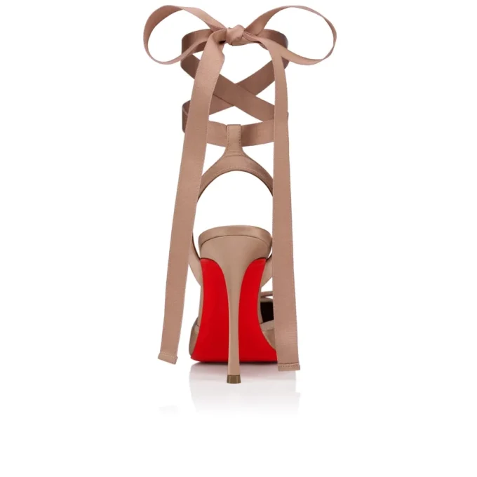 Cassia Bağcıklı – 100 mm Bantlı Topuklu Ayakkabı – Krep Saten – Nude 2 – Kadın Cassia Bağcıklı – 100 mm Bantlı Topuklu Ayakkabı – Krep Saten – Nude 2 – Kadın