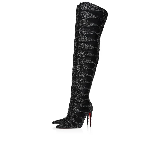 Circus Max Perla Botta Alta – 100 Mm Uyluk Çizmesi – Süet Deri, File ve Strass – Siyah – Kadın Christian Louboutin Amerika Birleşik Devletleri Circus Max Perla Botta Alta – 100 Mm Uyluk Çizmesi – Süet Deri, File ve Strass – Siyah – Kadın Christian Louboutin Amerika Birleşik Devletleri