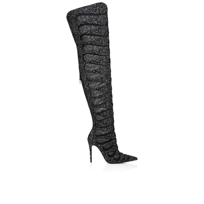 Circus Max Perla Botta Alta – 100 Mm Uyluk Çizmesi – Süet Deri, File ve Strass – Siyah – Kadın Christian Louboutin Amerika Birleşik Devletleri Circus Max Perla Botta Alta – 100 Mm Uyluk Çizmesi – Süet Deri, File ve Strass – Siyah – Kadın Christian Louboutin Amerika Birleşik Devletleri