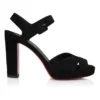 Cora – 100 mm Topuklu Sandalet – Dana Kadife – Siyah – Kadın