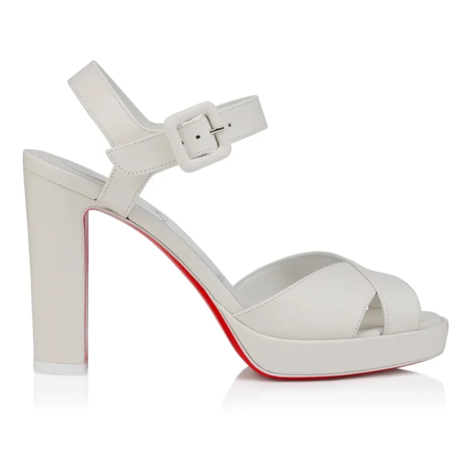 Cora – 100 mm Topuklu Sandalet – Kuzu Nappa Deri – Bianco – Kadın Cora – 100 mm Topuklu Sandalet – Kuzu Nappa Deri – Bianco – Kadın