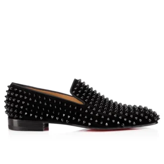 Dandelion Spikes – Loafer – Dana Kadife ve Çiviler – Siyah – Erkek