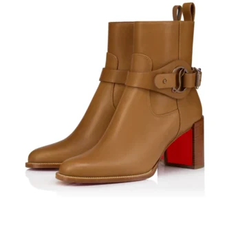 Dianouchette – 70 mm Alçak Botlar – Mumlu Dana Derisi – Terra – Kadın