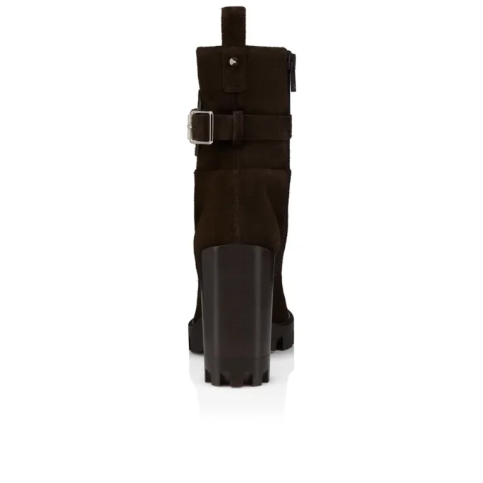 Dianouchette Lug – 100 mm Düşük Botlar – Ters Dana Derisi – Kahve – Kadın