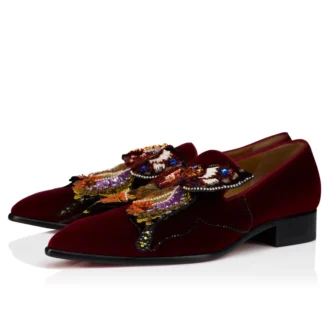 Farfajour – Loafer – Kadife – Bordo – Erkek