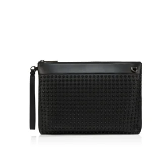 Funky – Pouch – Damarlı Dana Derisi ve Çiviler – Siyah