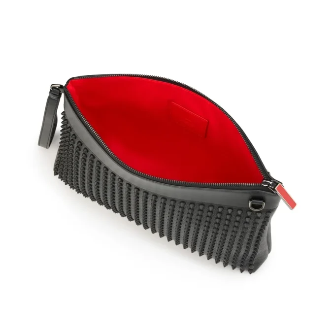 Funky – Pouch – Damarlı Dana Derisi ve Çiviler – Siyah Funky – Pouch – Damarlı Dana Derisi ve Çiviler – Siyah
