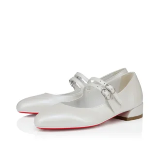 Jane Fille – Babetler – Sedefli Nappa Deri – Bianco – Çocuk Jane Fille – Babetler – Sedefli Nappa Deri – Bianco – Çocuk