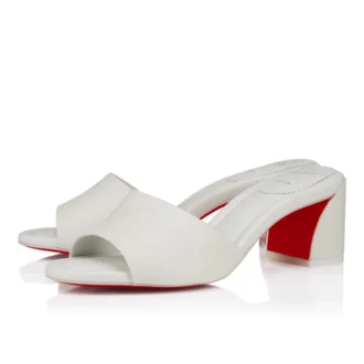 Jane Mule – 55 mm Mule – Nappa Deri – Bianco – Kadın