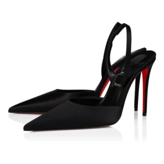 Kate Max O Sling – 100 mm Slingback Topuklu Ayakkabı – Krep Saten – Siyah – Kadın Kate Max O Sling – 100 mm Slingback Topuklu Ayakkabı – Krep Saten – Siyah – Kadın