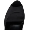 Lady Peep Suola Strass – 150 mm Topuklu Ayakkabı – Krep Saten – Siyah – Kadın
