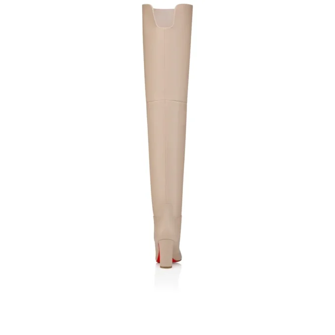 Loo Uyluk Botu – 85 mm Uyluk Botları – Dana Derisi – İnci – Kadın