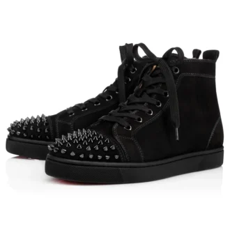 Lou Spikes – Yüksek Bilekli Spor Ayakkabılar – Süet ve Çivili – Siyah – Erkek Lou Spikes – Yüksek Bilekli Spor Ayakkabılar – Süet ve Çivili – Siyah – Erkek
