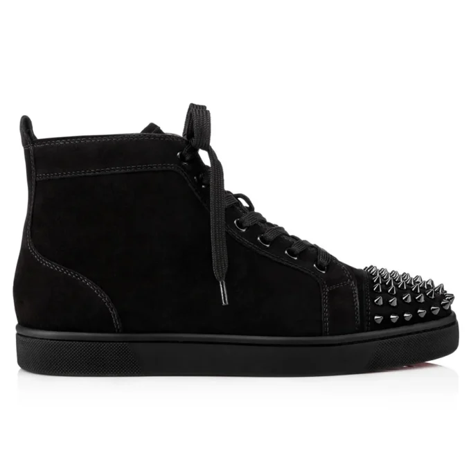 Lou Spikes – Yüksek Bilekli Spor Ayakkabılar – Süet ve Çivili – Siyah – Erkek