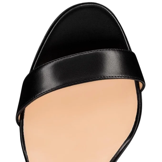 Loubi Queen – 100 mm bantlı sandalet – Nappa deri – Siyah – Kadın