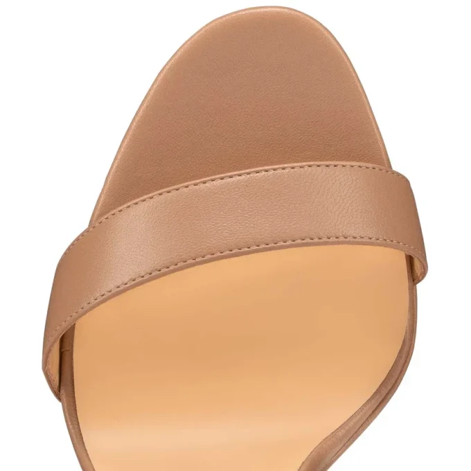 Loubi Queen Alta – 150 mm Bantlı Sandalet – Nappa Deri – Pembe – Kadın