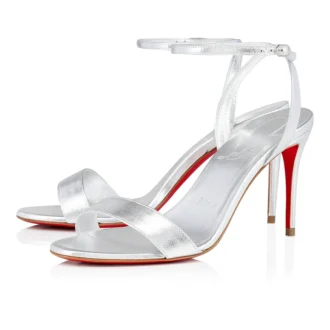 Loubigirl – 85 mm Bantlı Sandalet – Yanardöner Deri – Gümüş – Kadın Loubigirl – 85 mm Bantlı Sandalet – Yanardöner Deri – Gümüş – Kadın