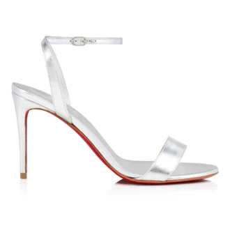Loubigirl – 85 mm Bantlı Sandalet – Yanardöner Deri – Gümüş – Kadın Loubigirl – 85 mm Bantlı Sandalet – Yanardöner Deri – Gümüş – Kadın