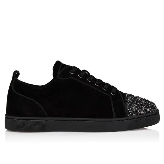 Louis Jr P Perla – Spor Ayakkabılar – Dana Kadife ve Strass – Siyah – Erkek Louis Jr P Perla – Spor Ayakkabılar – Dana Kadife ve Strass – Siyah – Erkek