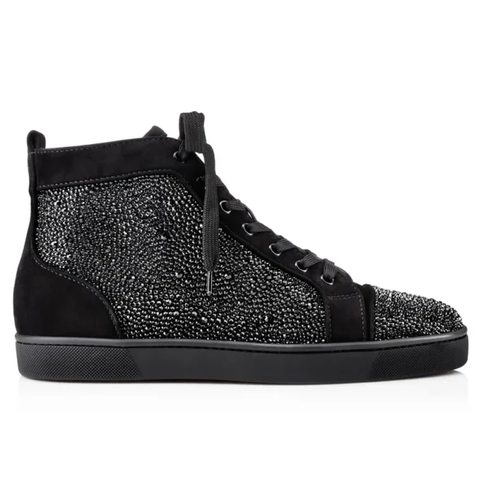 Louis Strass – Spor Ayakkabılar – Dana Kadife ve Strass – Siyah – Erkek Louis Strass – Spor Ayakkabılar – Dana Kadife ve Strass – Siyah – Erkek