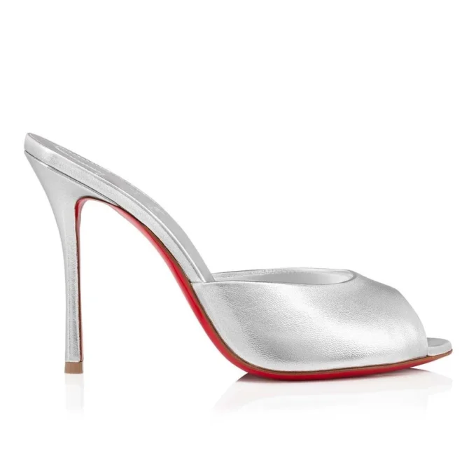 Me Dolly – 100 mm Mule – Nappa Deri – Gümüş – Kadın Me Dolly – 100 mm Mule – Nappa Deri – Gümüş – Kadın