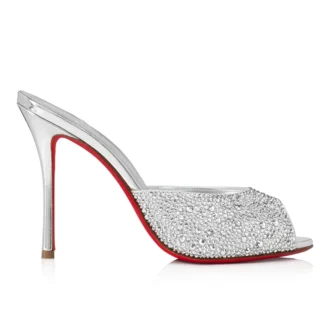 Me Dolly Strass – 100 mm terlik – Süet ve Strass – Gümüş Me Dolly Strass – 100 mm terlik – Süet ve Strass – Gümüş