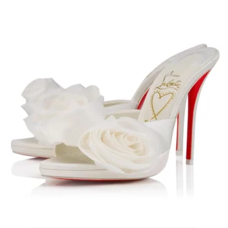 Mere Lachaise Mule – 120 mm Mules – Krep Saten – Fildişi – Kadın Mere Lachaise Mule – 120 mm Mules – Krep Saten – Fildişi – Kadın