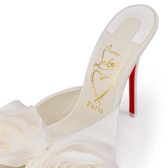 Mere Lachaise Mule – 120 mm Mules – Krep Saten – Fildişi – Kadın Mere Lachaise Mule – 120 mm Mules – Krep Saten – Fildişi – Kadın