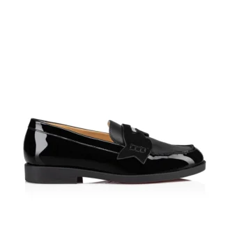 Mini Penny – Loafer – Parlak Dana Derisi ve Süet – Siyah – Çocuk