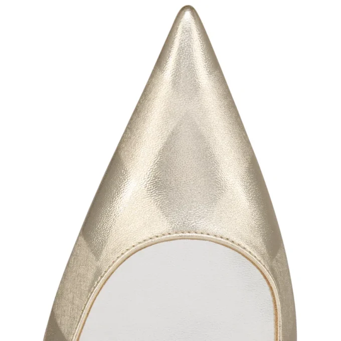 Miss Z – 100 mm Topuklu Ayakkabı – Elmas Şeklinde Lamine Kuzu Nappa Deri – Platino Chiaro – Kadın Miss Z – 100 mm Topuklu Ayakkabı – Elmas Şeklinde Lamine Kuzu Nappa Deri – Platino Chiaro – Kadın