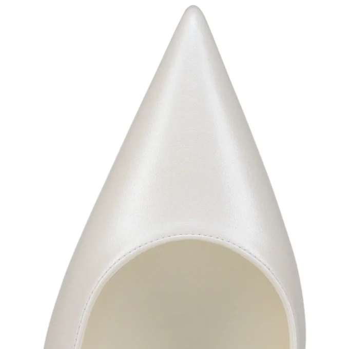 Miss Z – 100 mm Topuklu Ayakkabı – Sedefli Nappa Deri – Bianco – Kadın Miss Z – 100 mm Topuklu Ayakkabı – Sedefli Nappa Deri – Bianco – Kadın