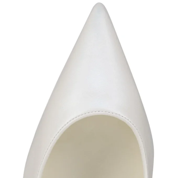 Miss Z – 80 mm Topuklu Ayakkabı – Sedefli Nappa Deri – Bianco – Kadın Miss Z – 80 mm Topuklu Ayakkabı – Sedefli Nappa Deri – Bianco – Kadın