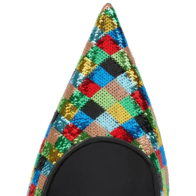 Miss Z Arlequin – 100 mm Topuklu Ayakkabı – Mikro Payet İşlemeli Krep Saten – Çok Renkli – Kadın Miss Z Arlequin – 100 mm Topuklu Ayakkabı – Mikro Payet İşlemeli Krep Saten – Çok Renkli – Kadın